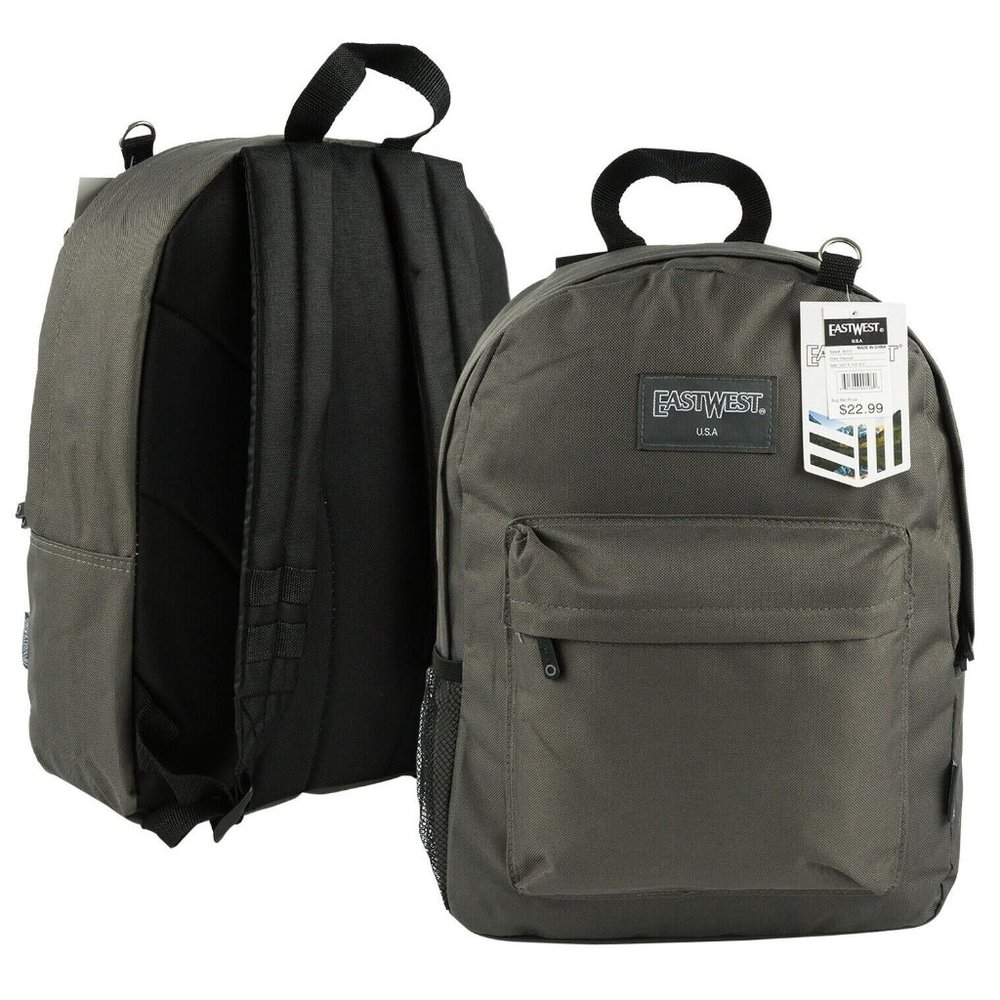NWT East West Backpack Zipper Front Pocket Side Mesh Bottle Holder & Key Holder